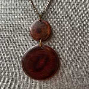 Smooth wood discs necklace. Wooden gorgeous distinctive